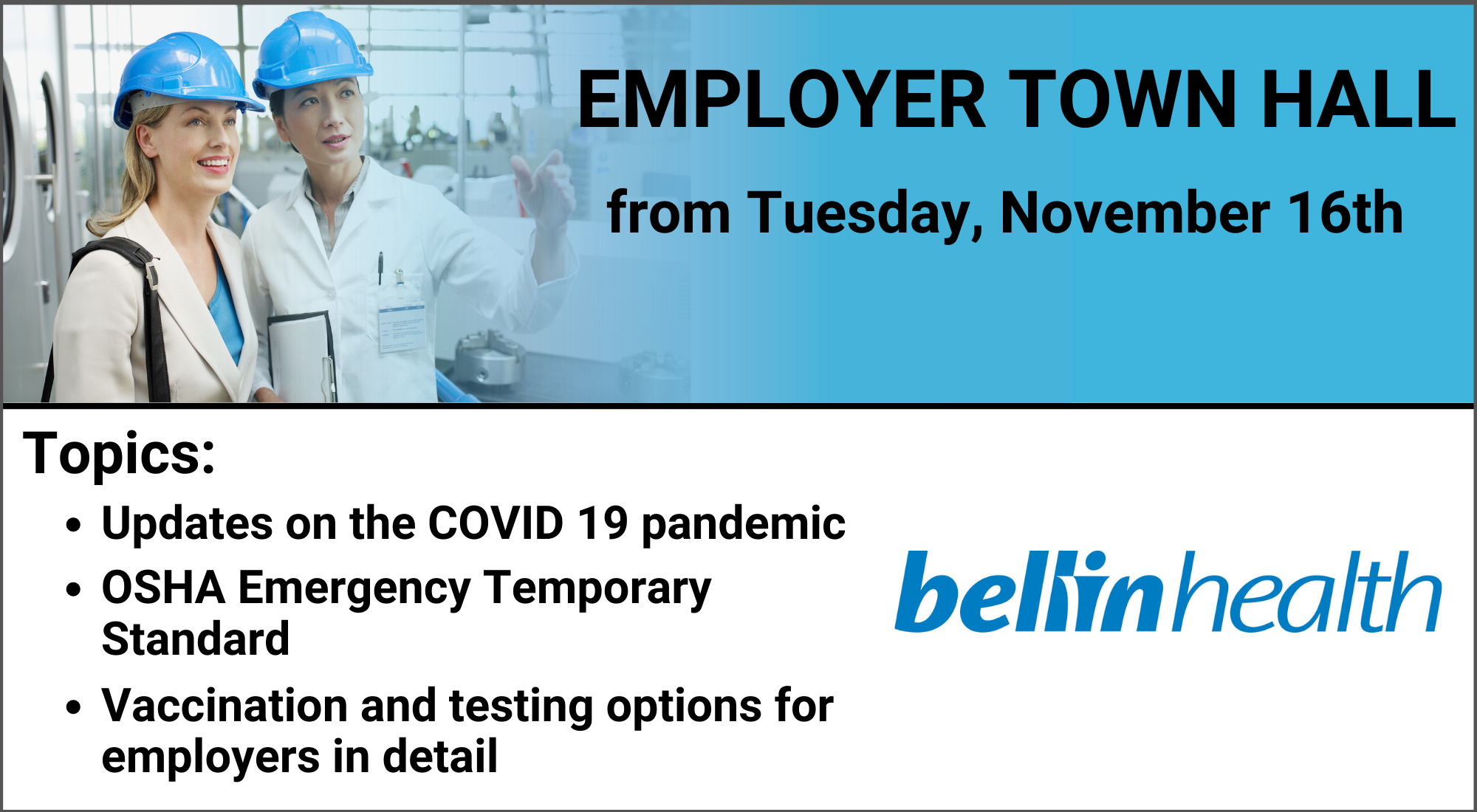 OSHA Vaccination Mandate – Bellin Employer Town Hall